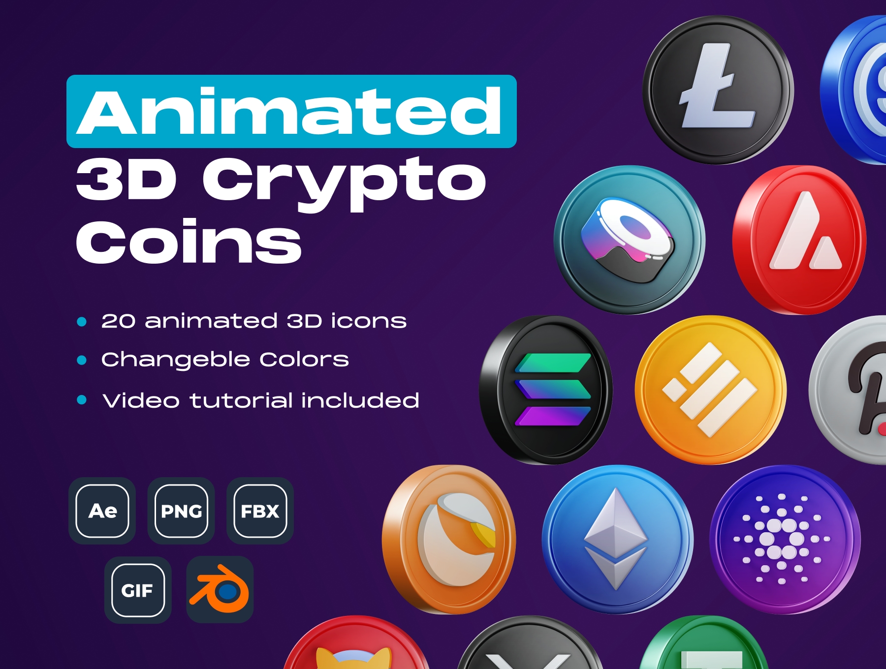 [VIP] Animated 3D Crypto Coins