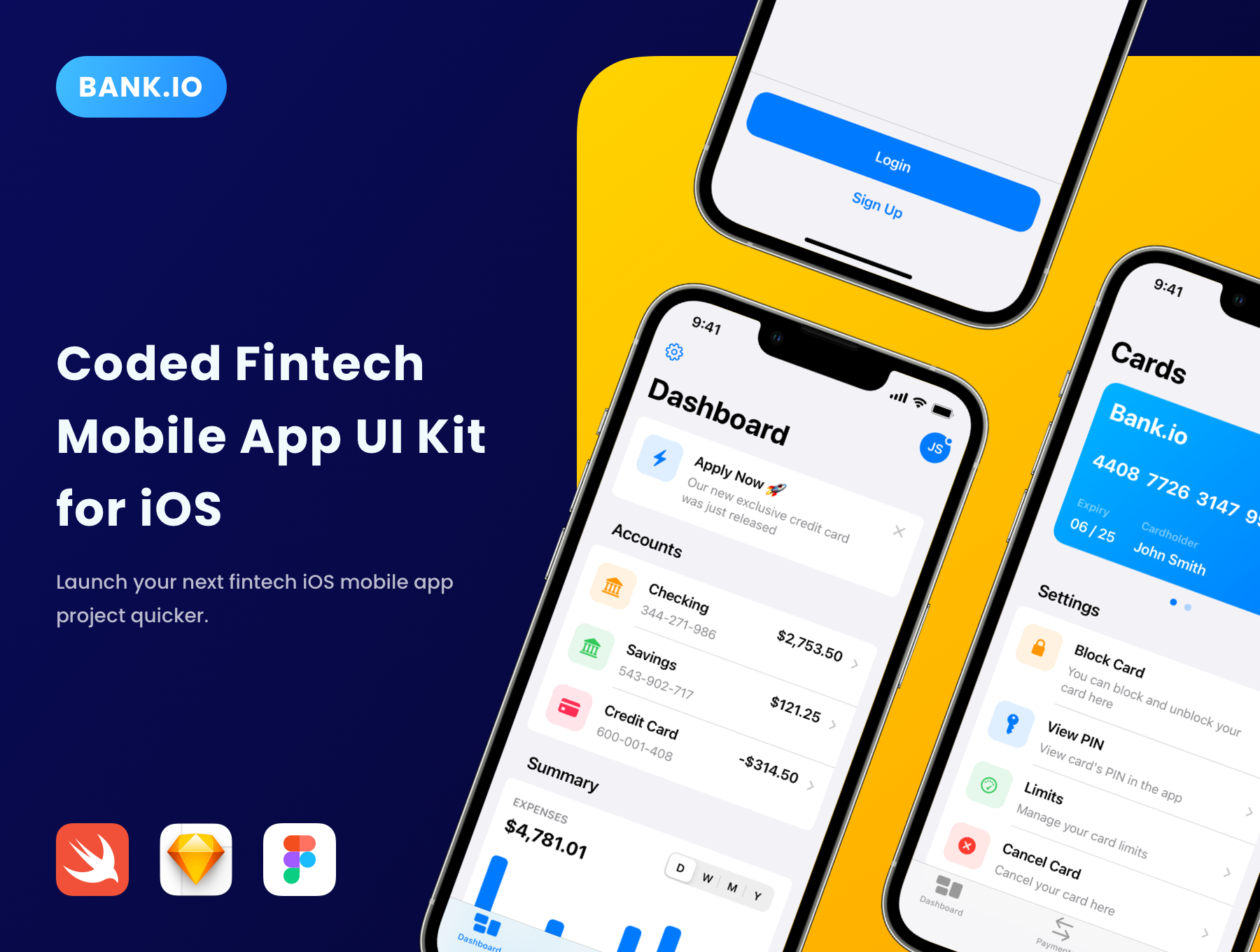 [VIP] Bank.io: Fintech UI Kit for iOS 16