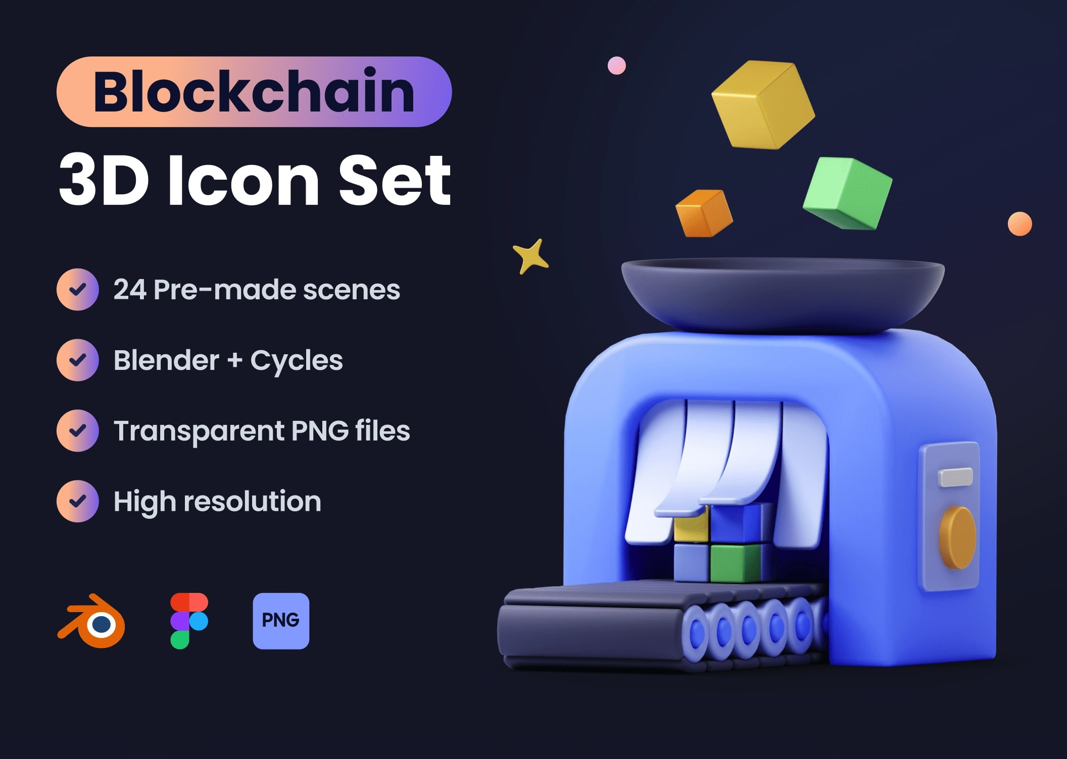[VIP] Blockchain 3D Animation Icon Set
