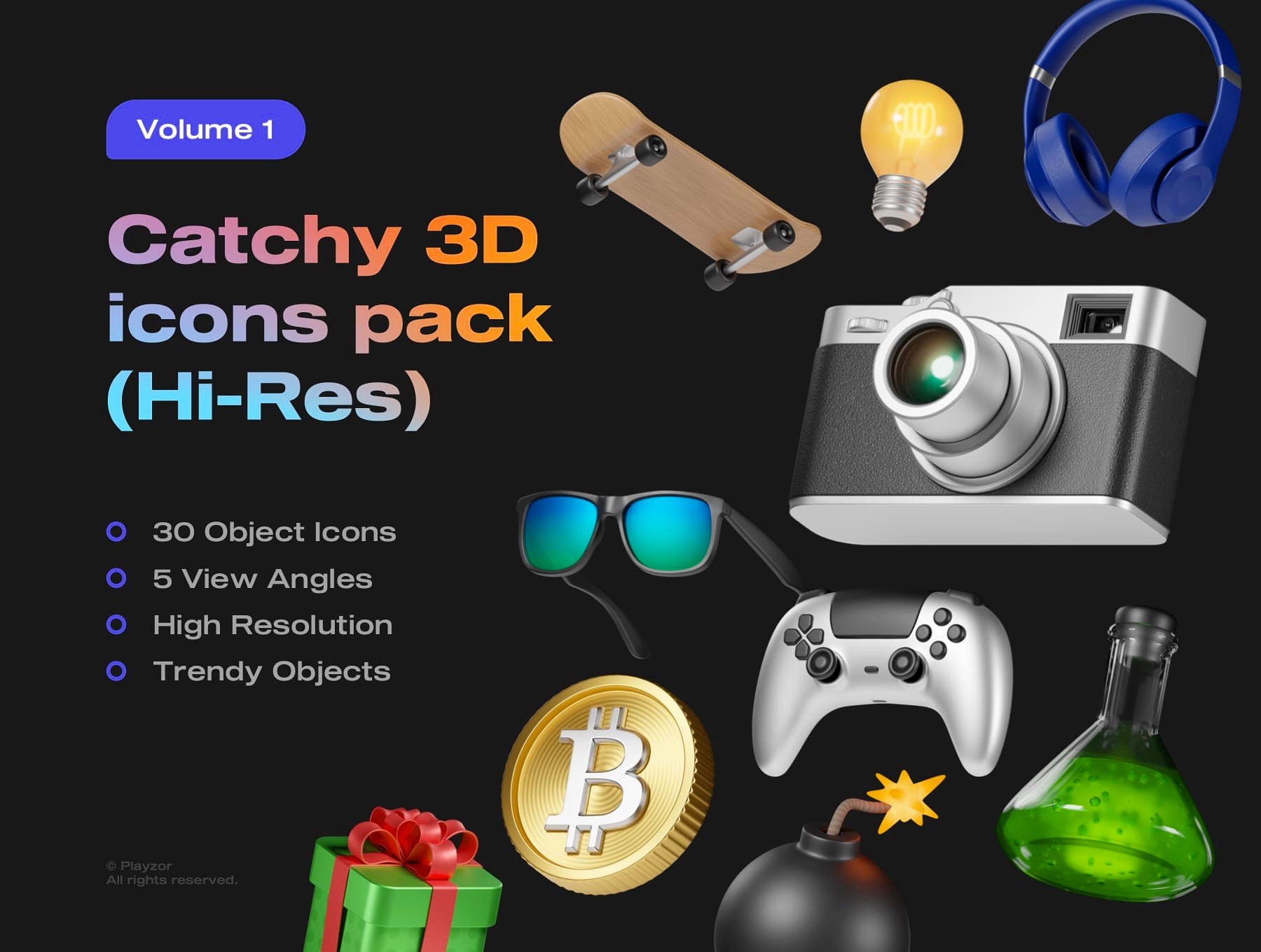 [VIP] Catchy 3D icons pack | Volume 1