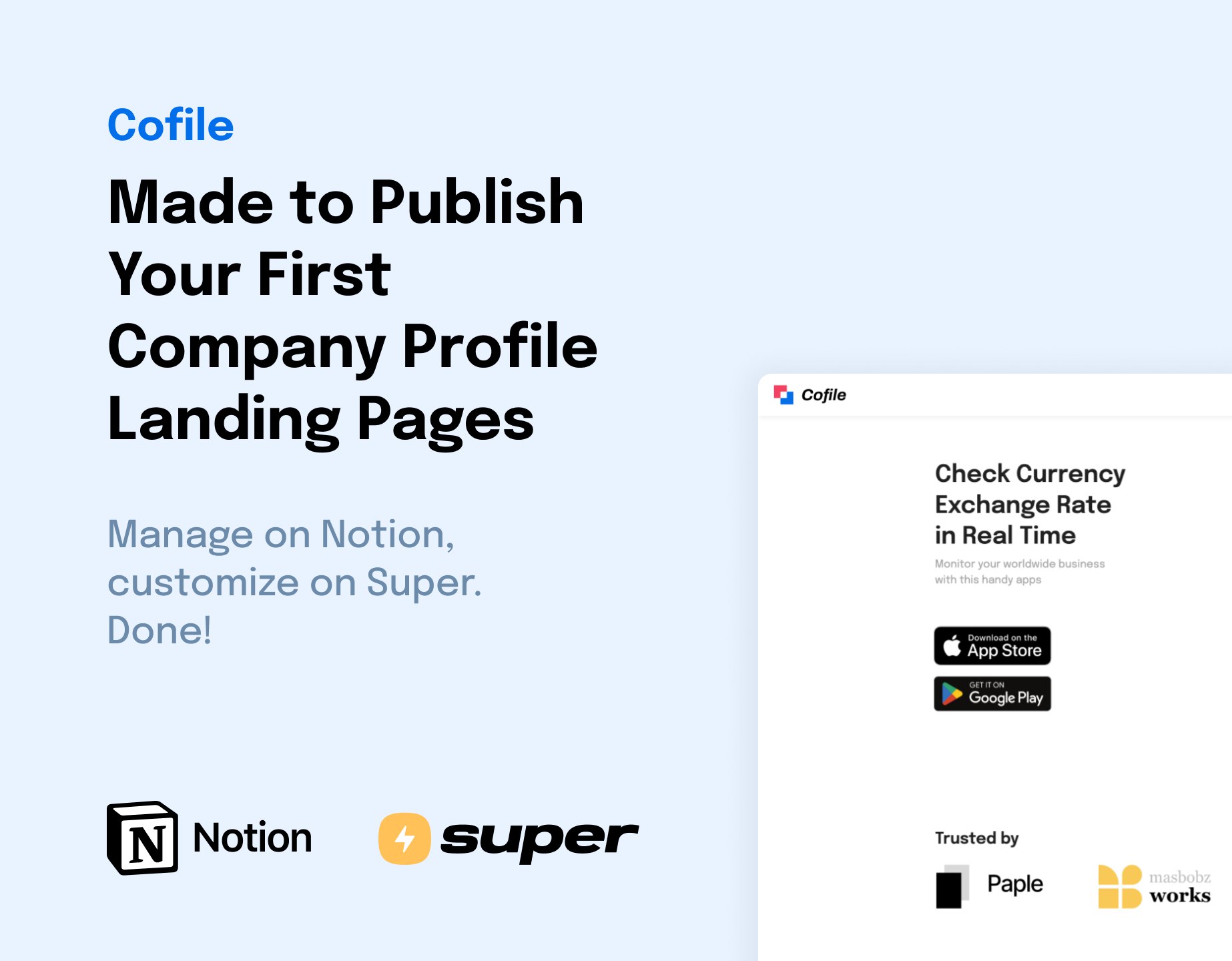 [VIP] Cofile: Notion + Super Company Profile Website Template