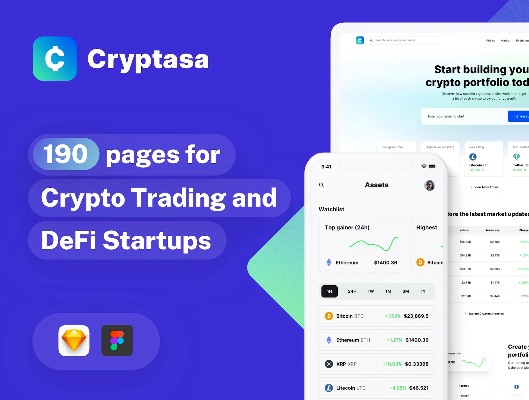 [VIP] Cryptasa: UI kit for DeFi Startups, Exchange Apps, Crypto Wallets