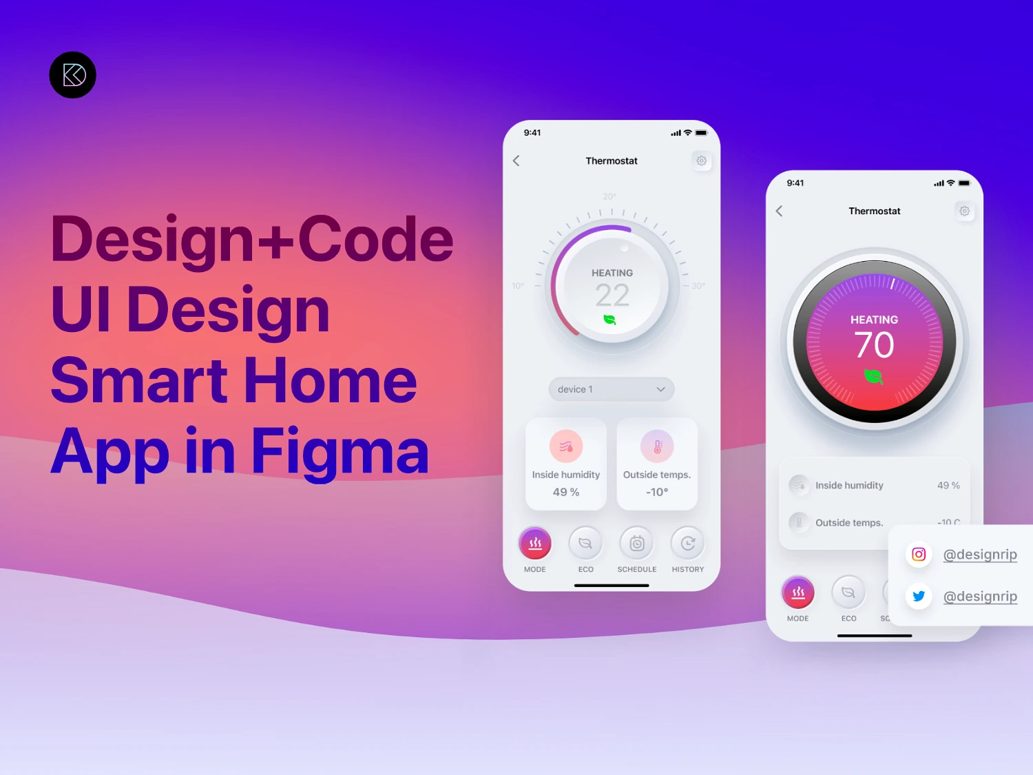 [VIP] Designcode: UI Design Smart Home App in Figma