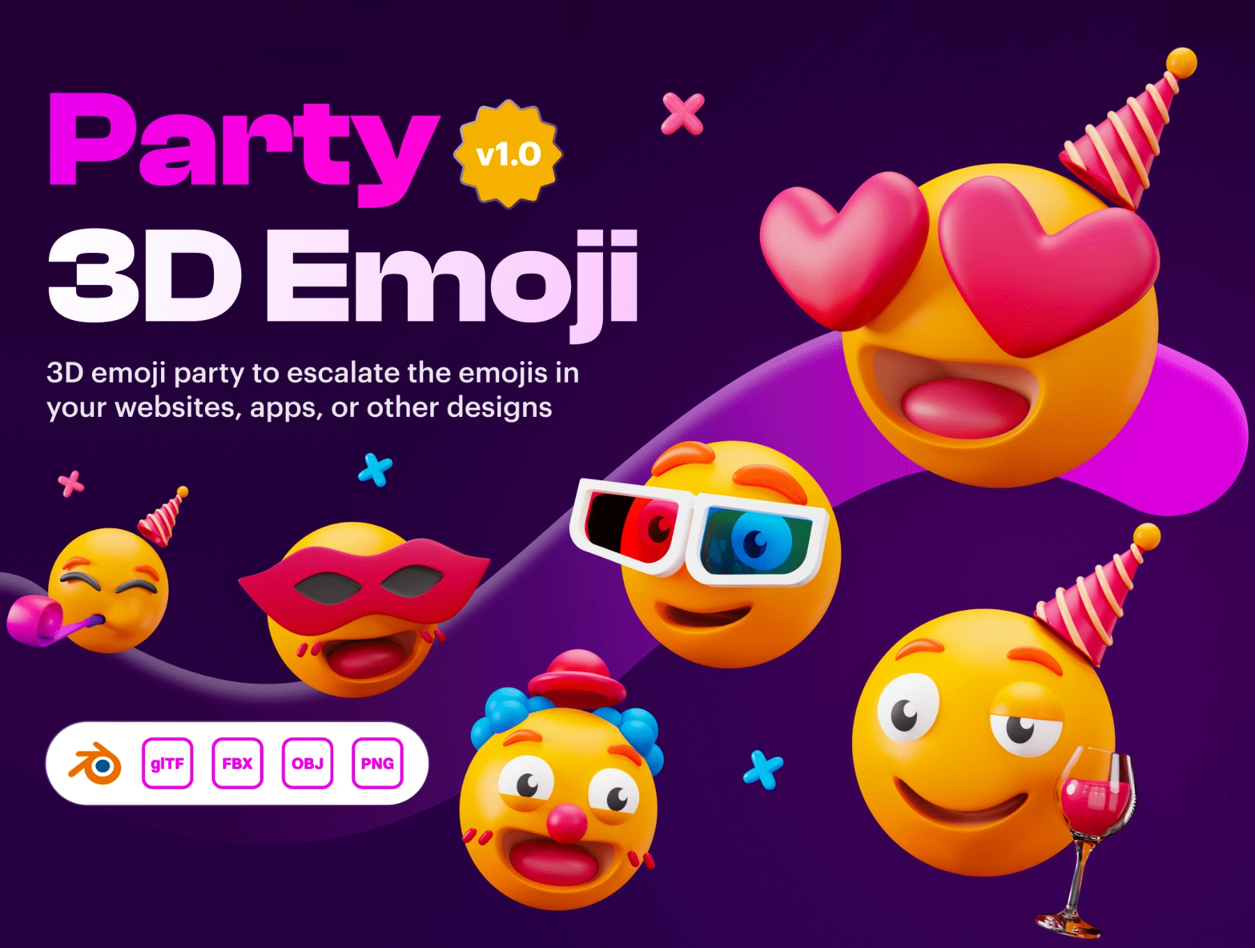[VIP] Emoty: 3D Party & Celebration Emoji Set