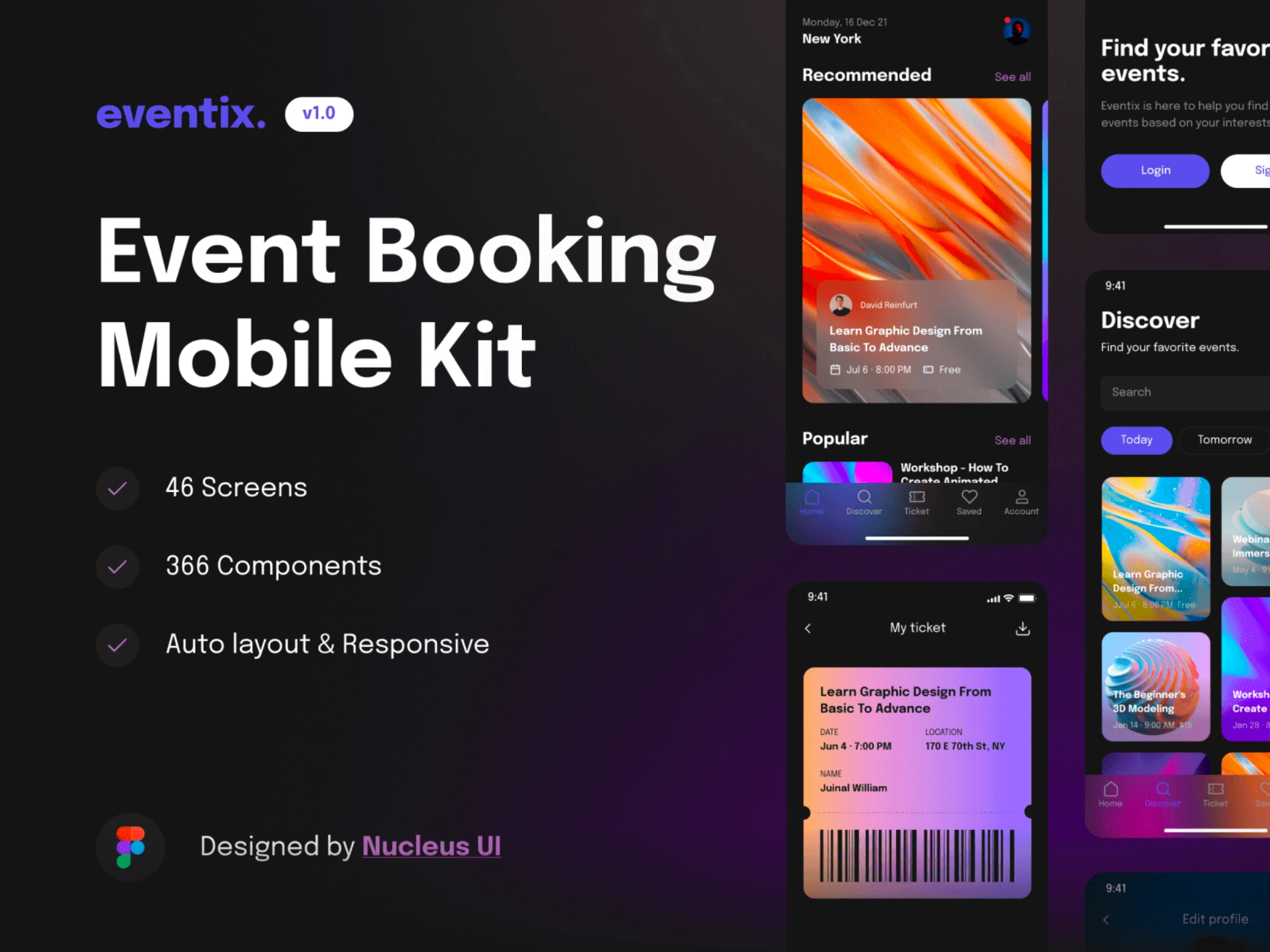 [VIP] Eventix: Event Booking Mobile UI Kit