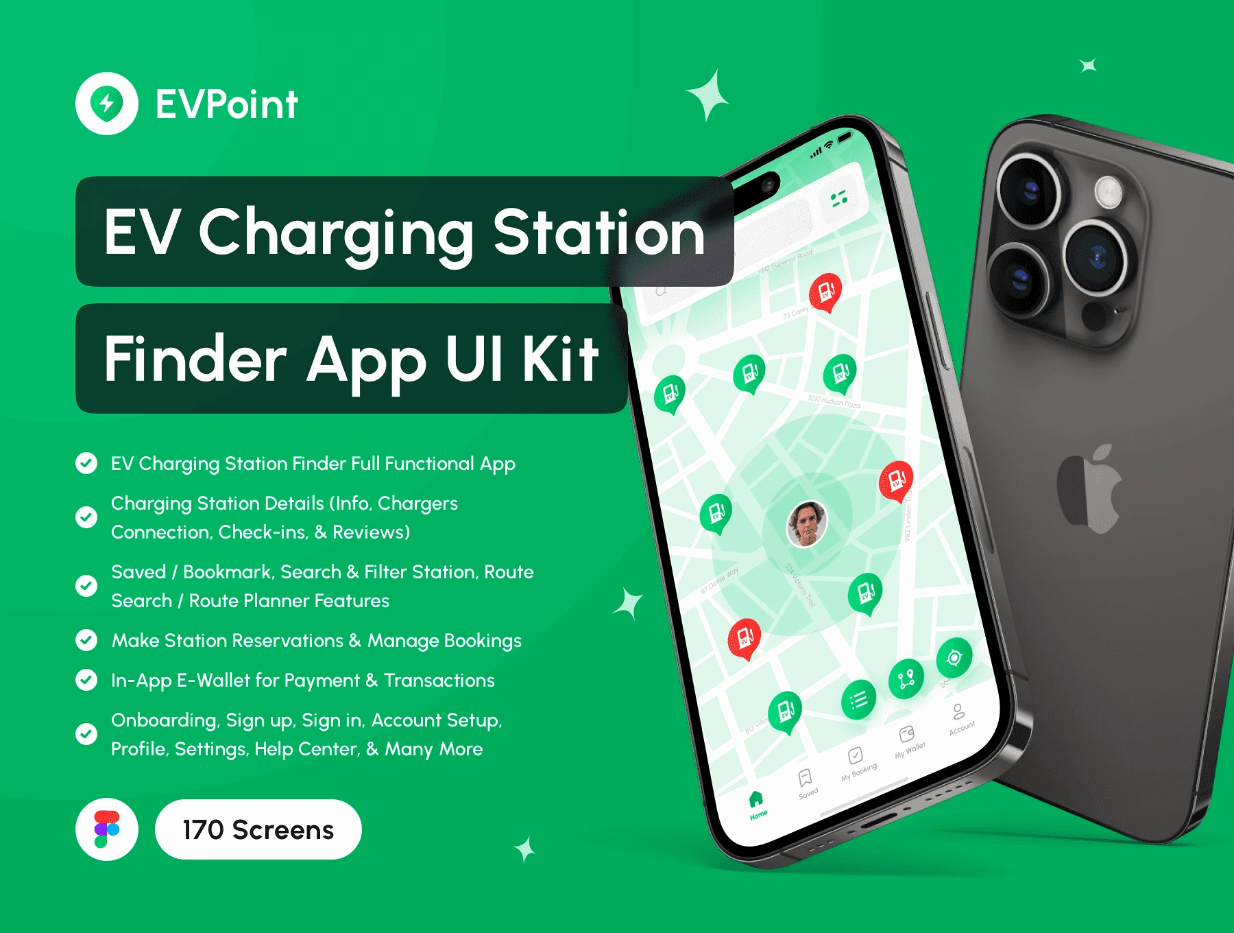 [VIP] EVPoint: EV Charging Station Finder App UI Kit