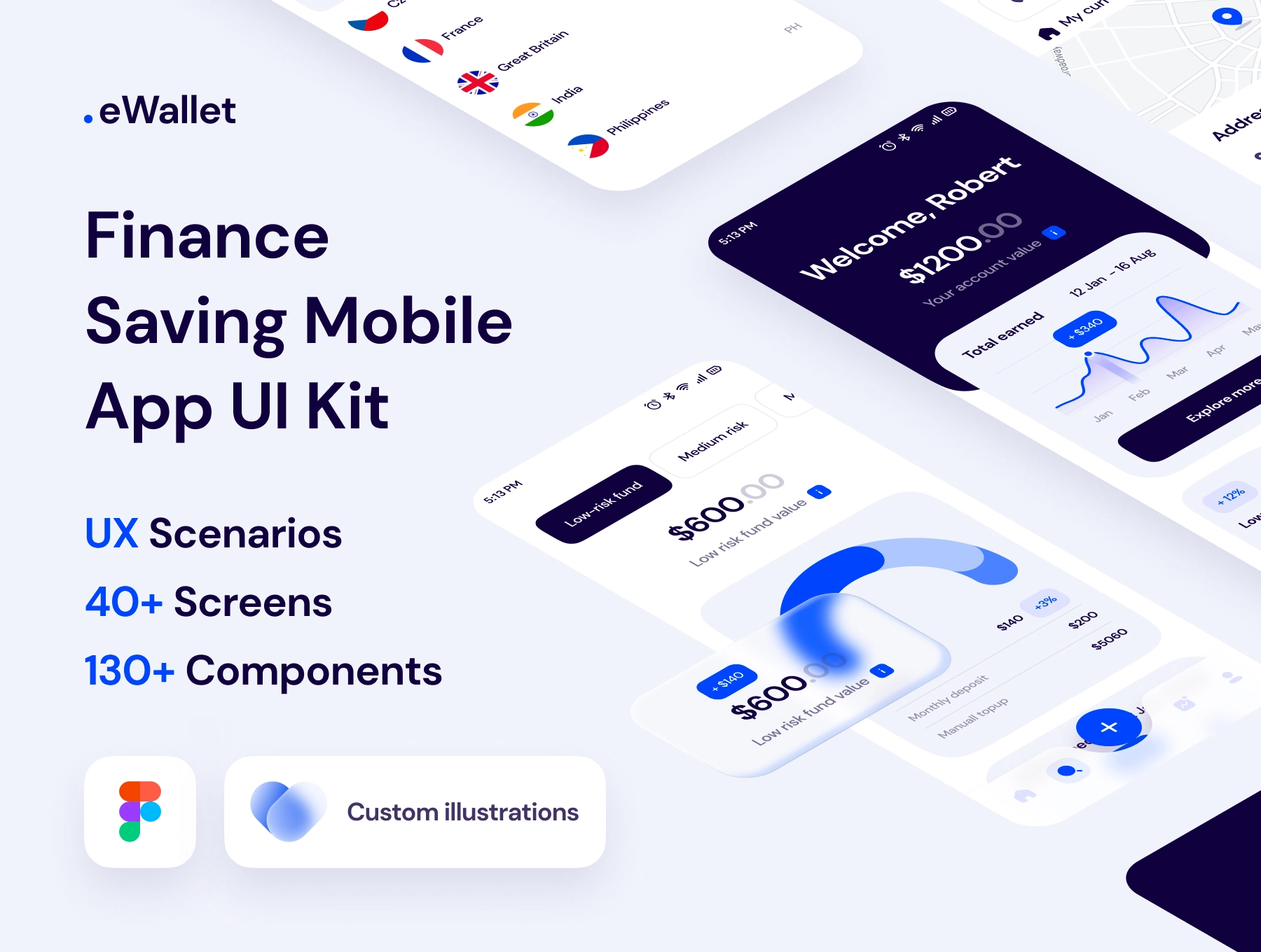 [VIP] eWallet: Finance Saving Mobile App UI Kit
