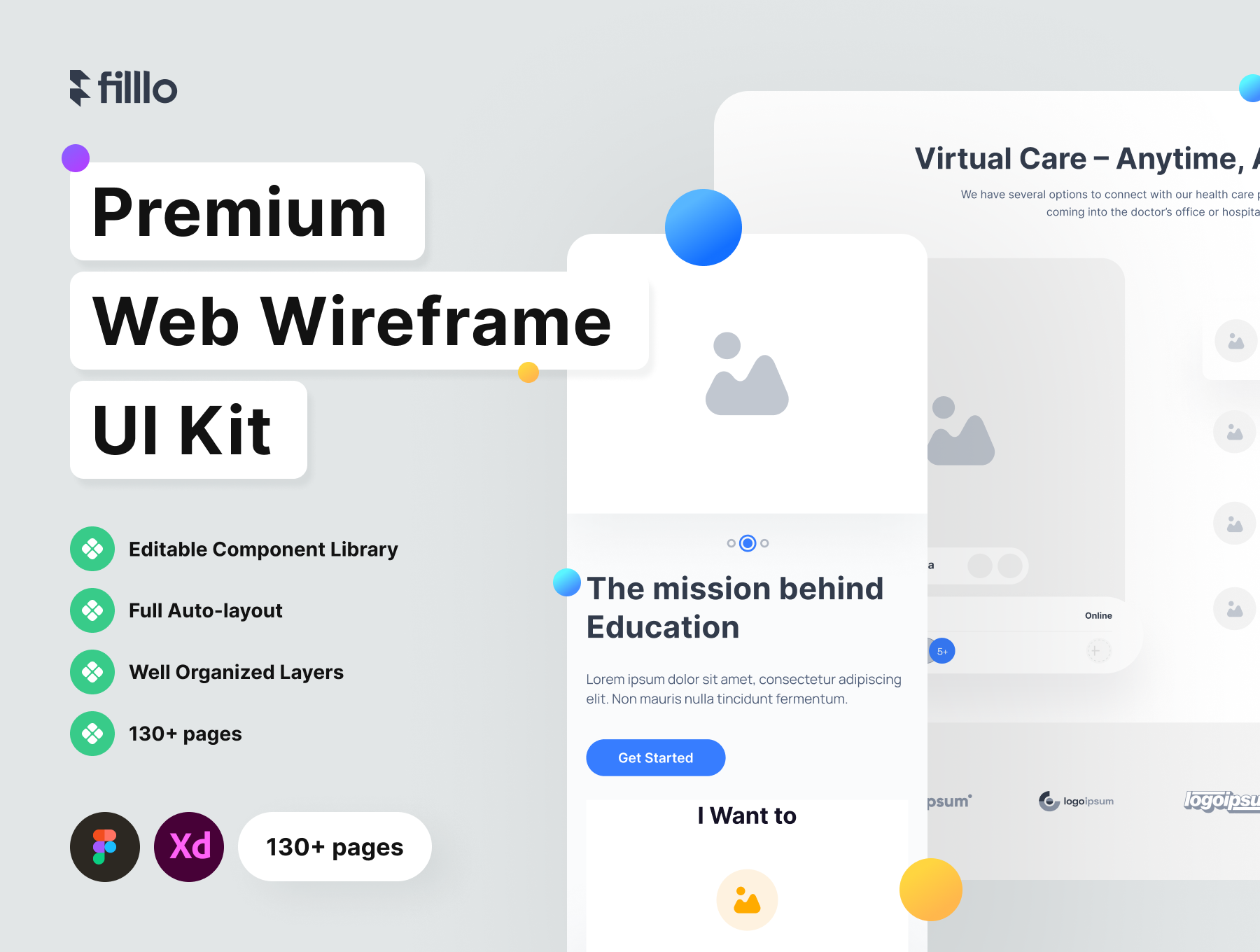 [VIP] Filllo Web Wireframe UI Kit