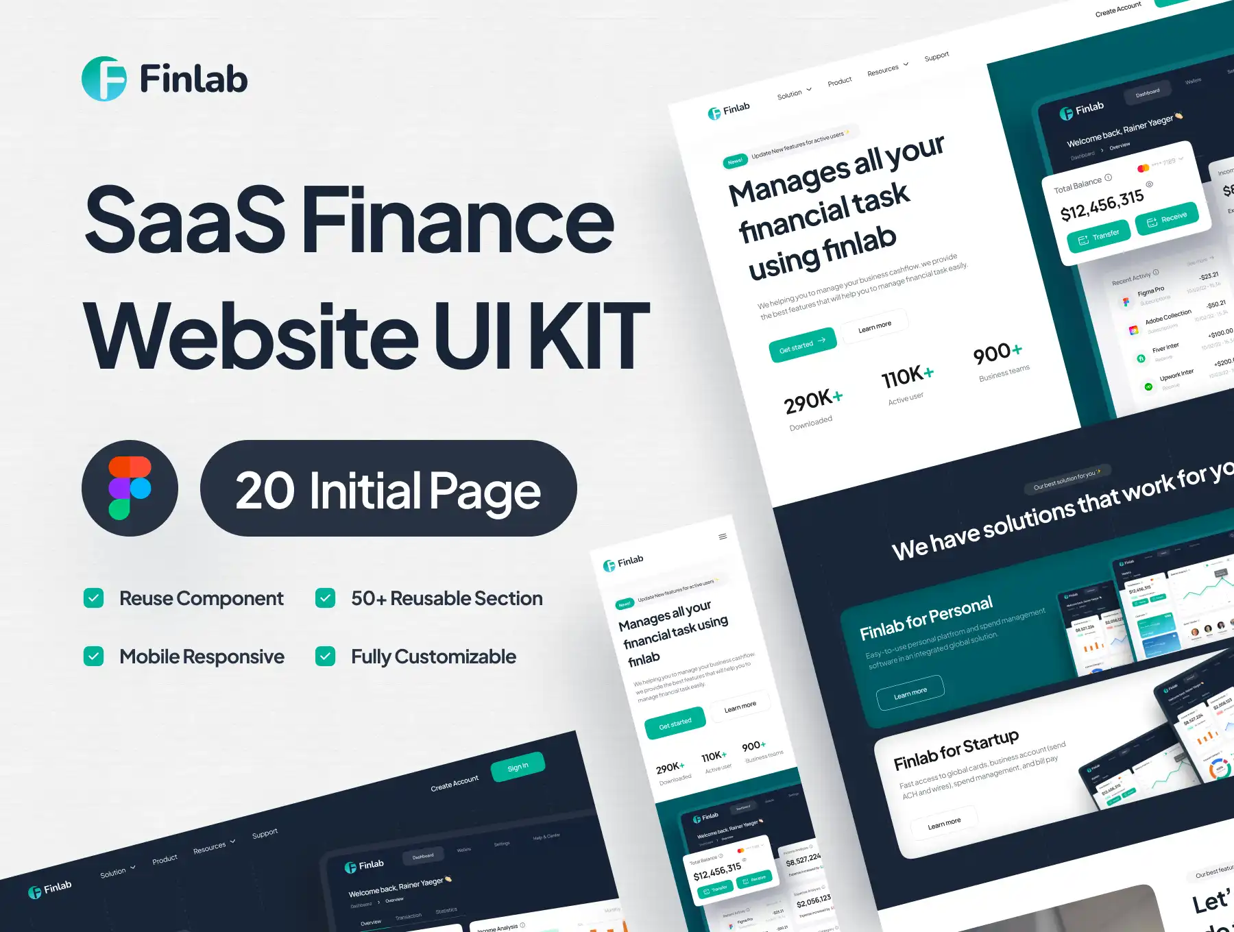 [VIP] Finlab: SaaS Finance Website UI Kit