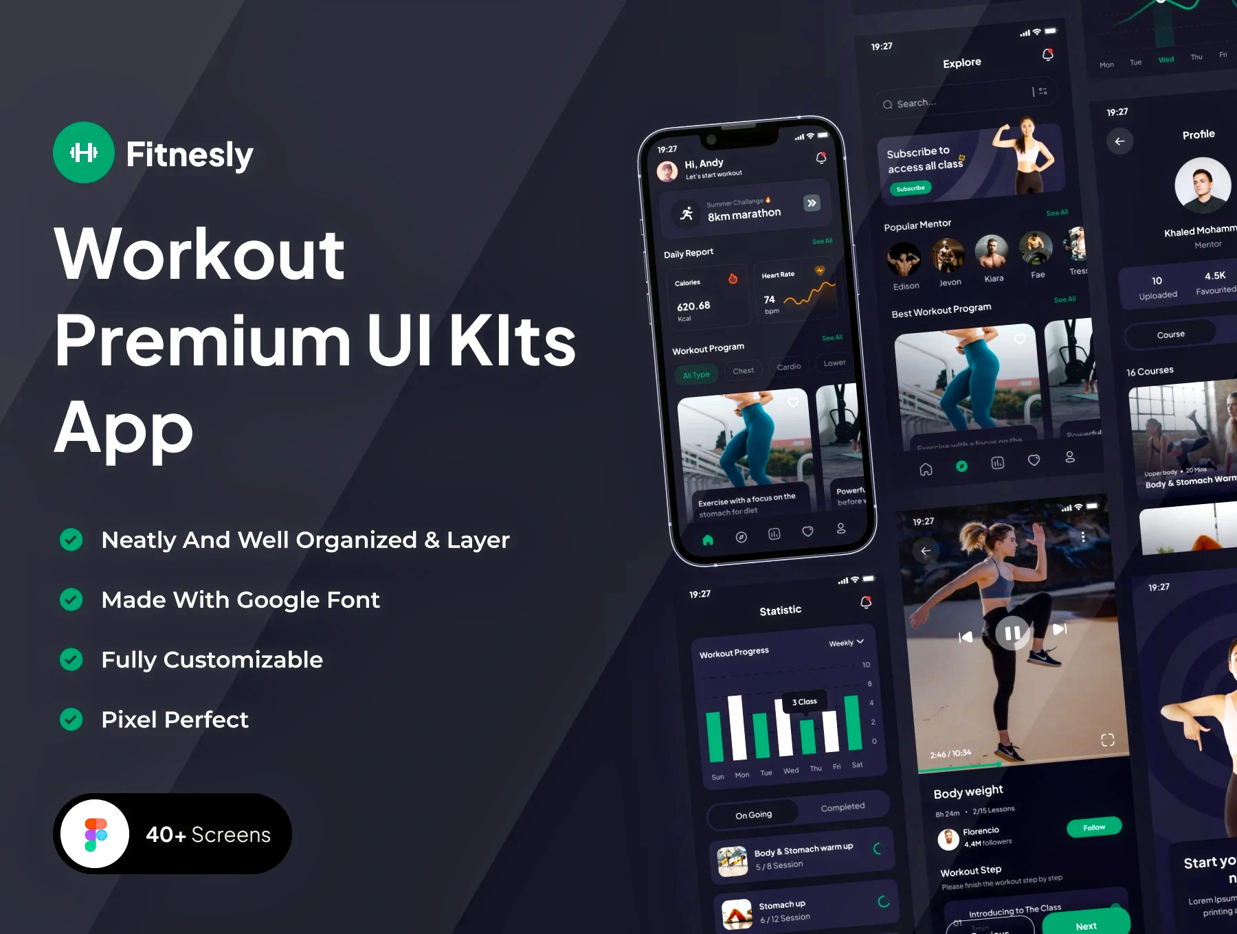 [VIP] Fitnesly: Workout Premium UI KIts App