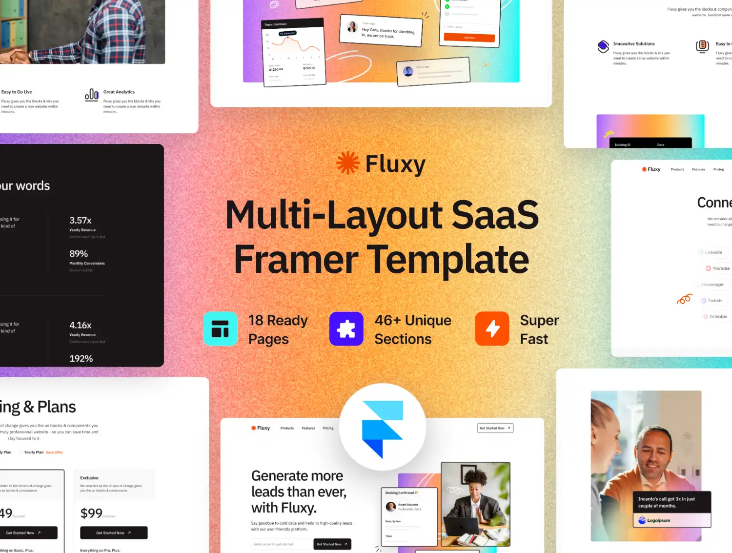 [VIP] Fluxy: Multi-layout Framer SaaS Template
