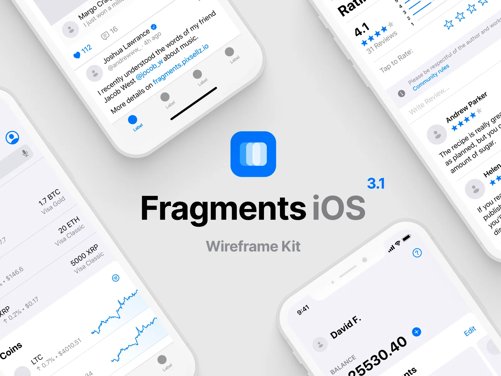 [PRO] Fragments iOS Wireframe Kit