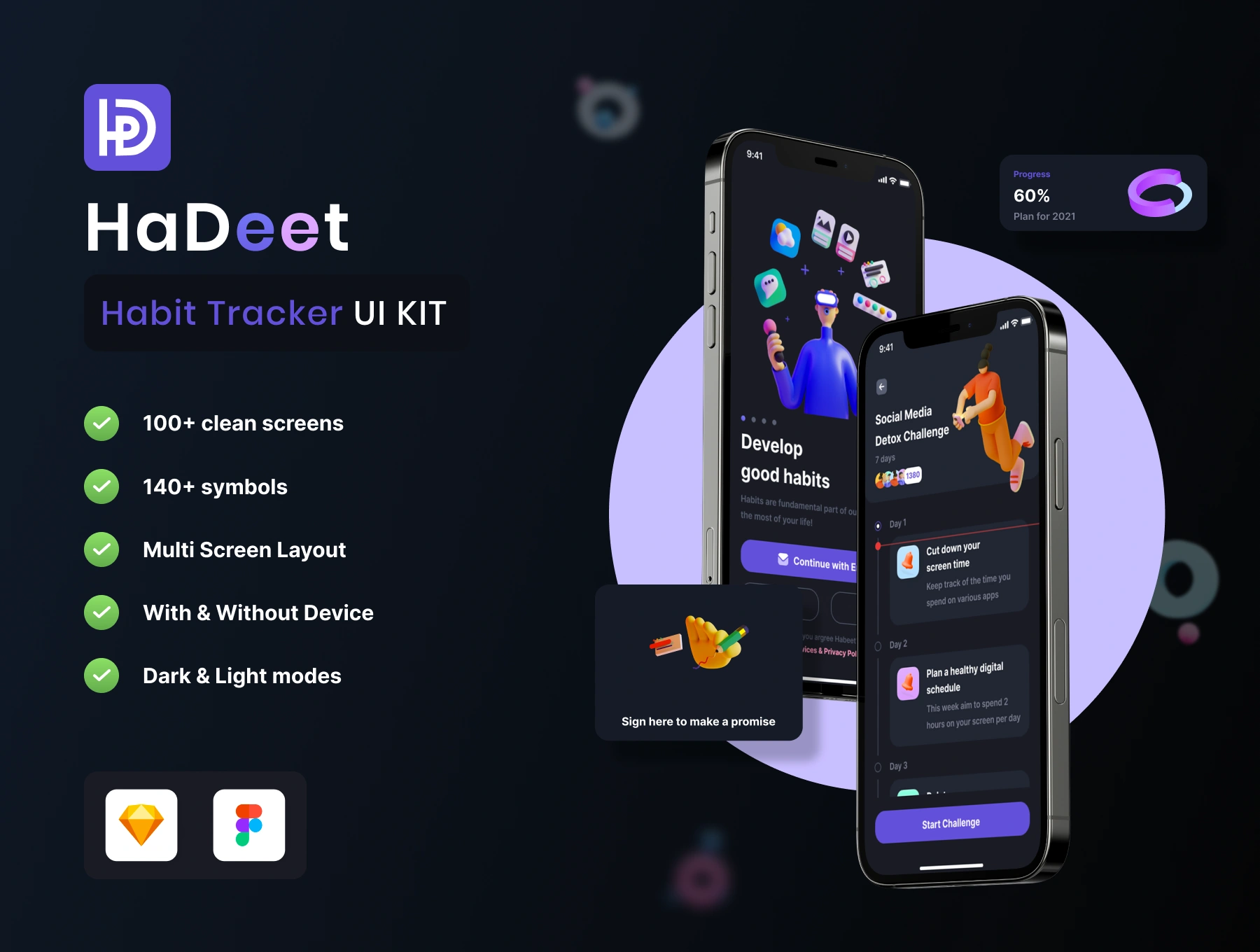 [VIP] HaDeet: Habit Tracker UI Kit
