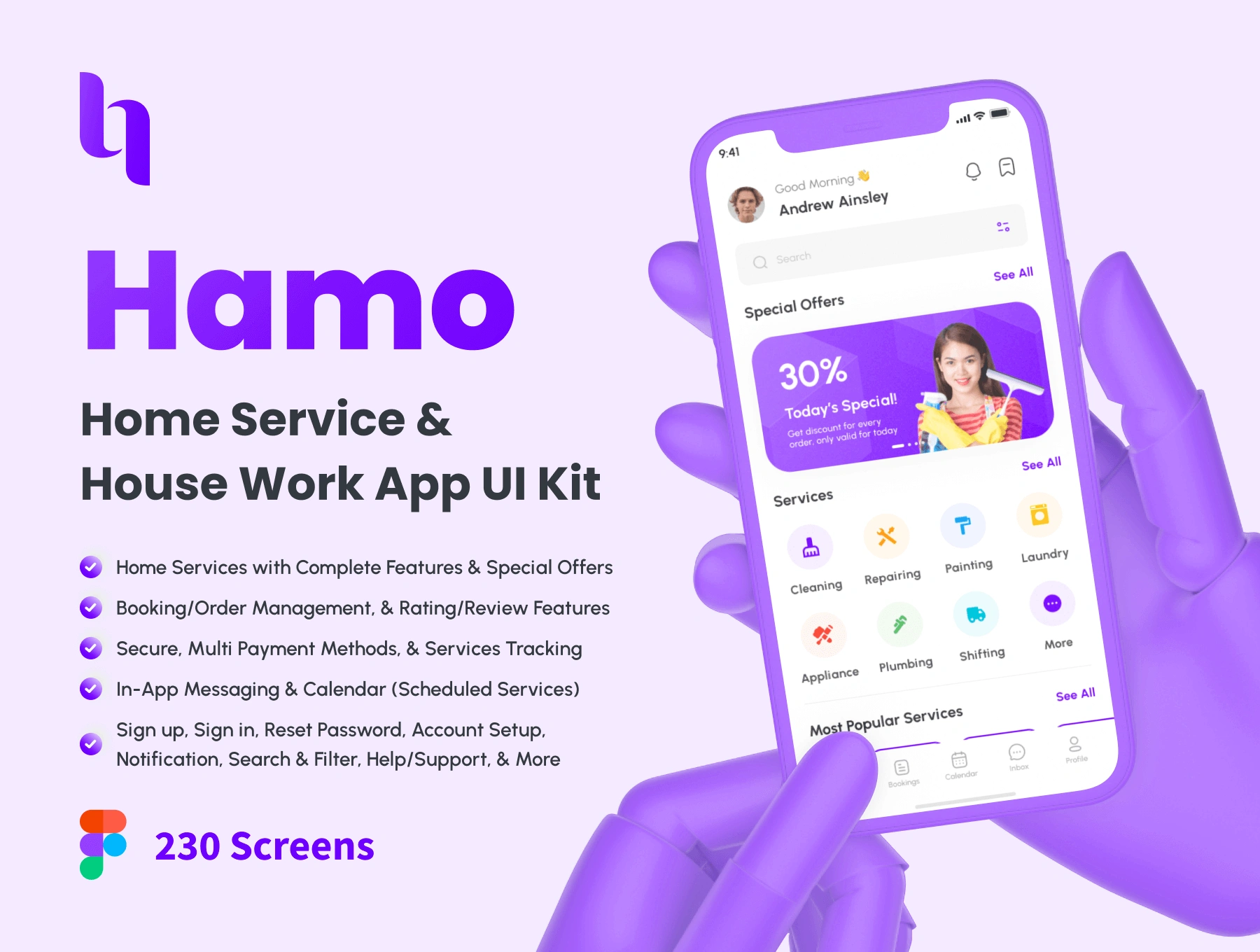 [VIP] Hamo: Home Service & House Work App UI Kit
