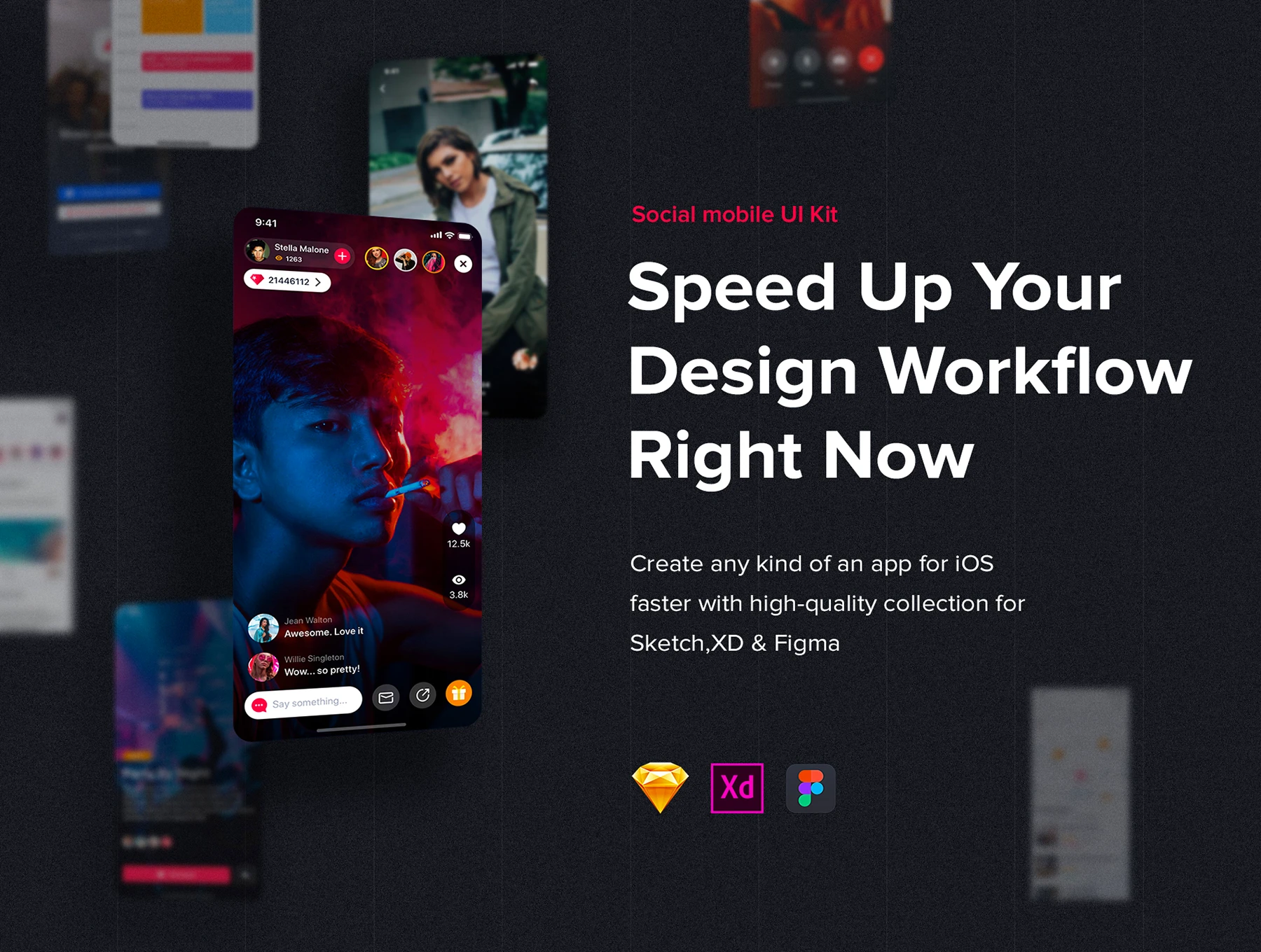 [VIP] Jazam: Social mobile app UI Kit