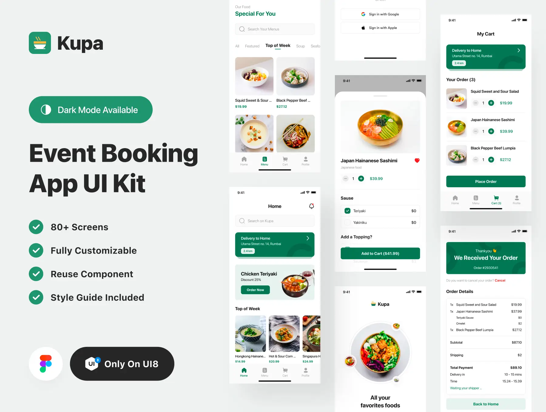 [VIP] Kupa: Food Delivery App UI Kit