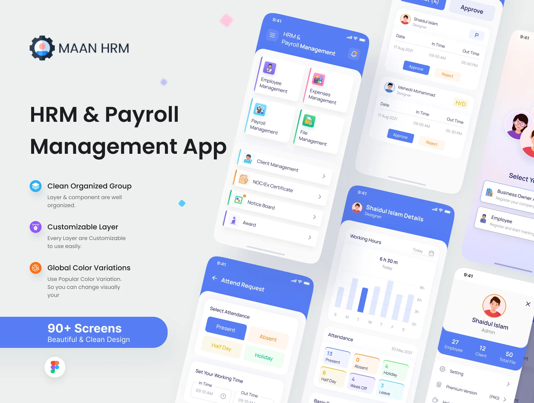 [VIP] Maan HRM- HRM & Payroll Management App UI