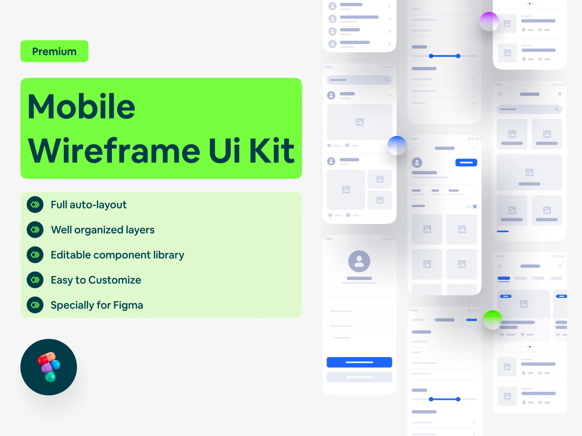 [VIP] Mobile Apps Wireframe UI Kit