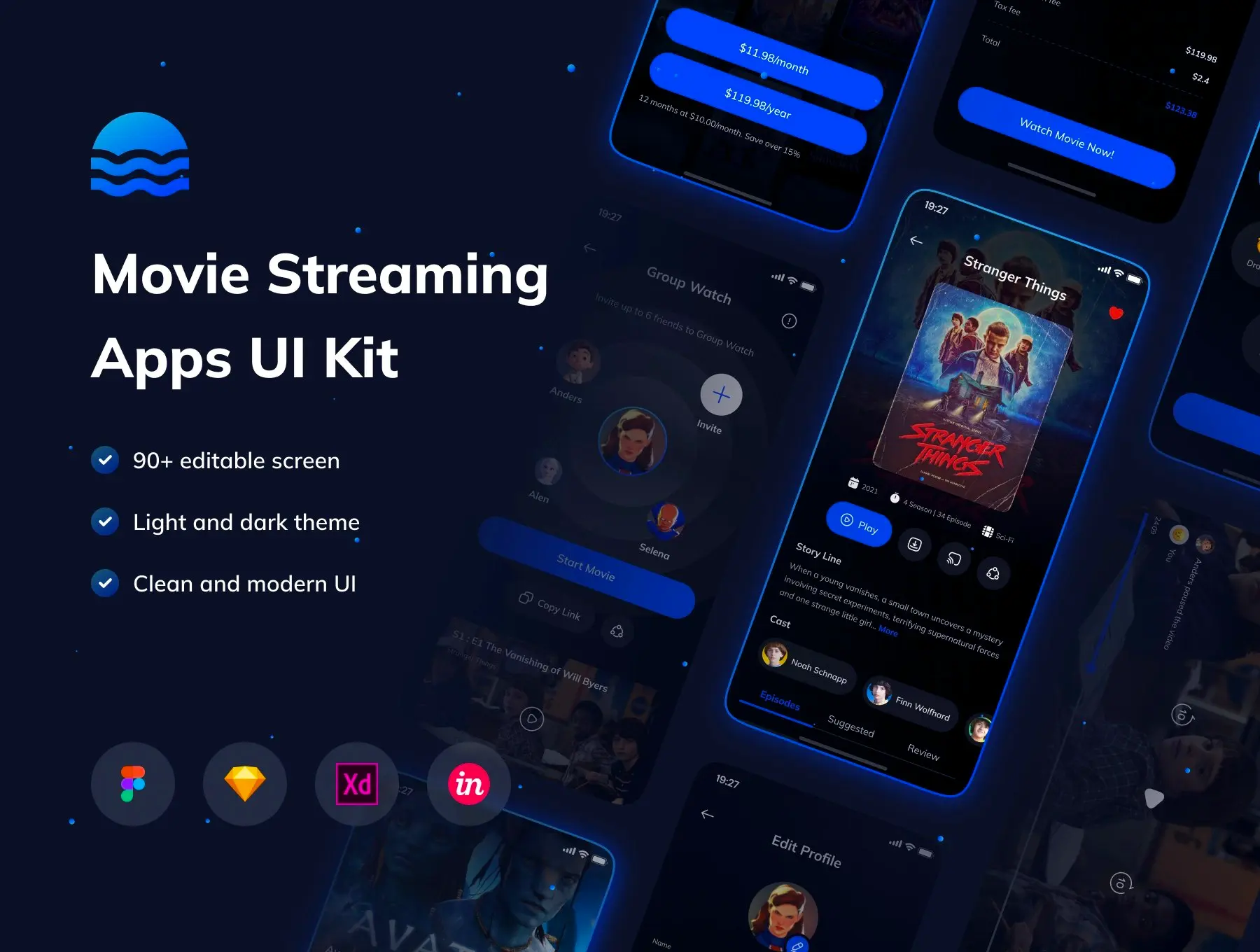 [VIP] Movees: Movie Streaming Apps UI KIT