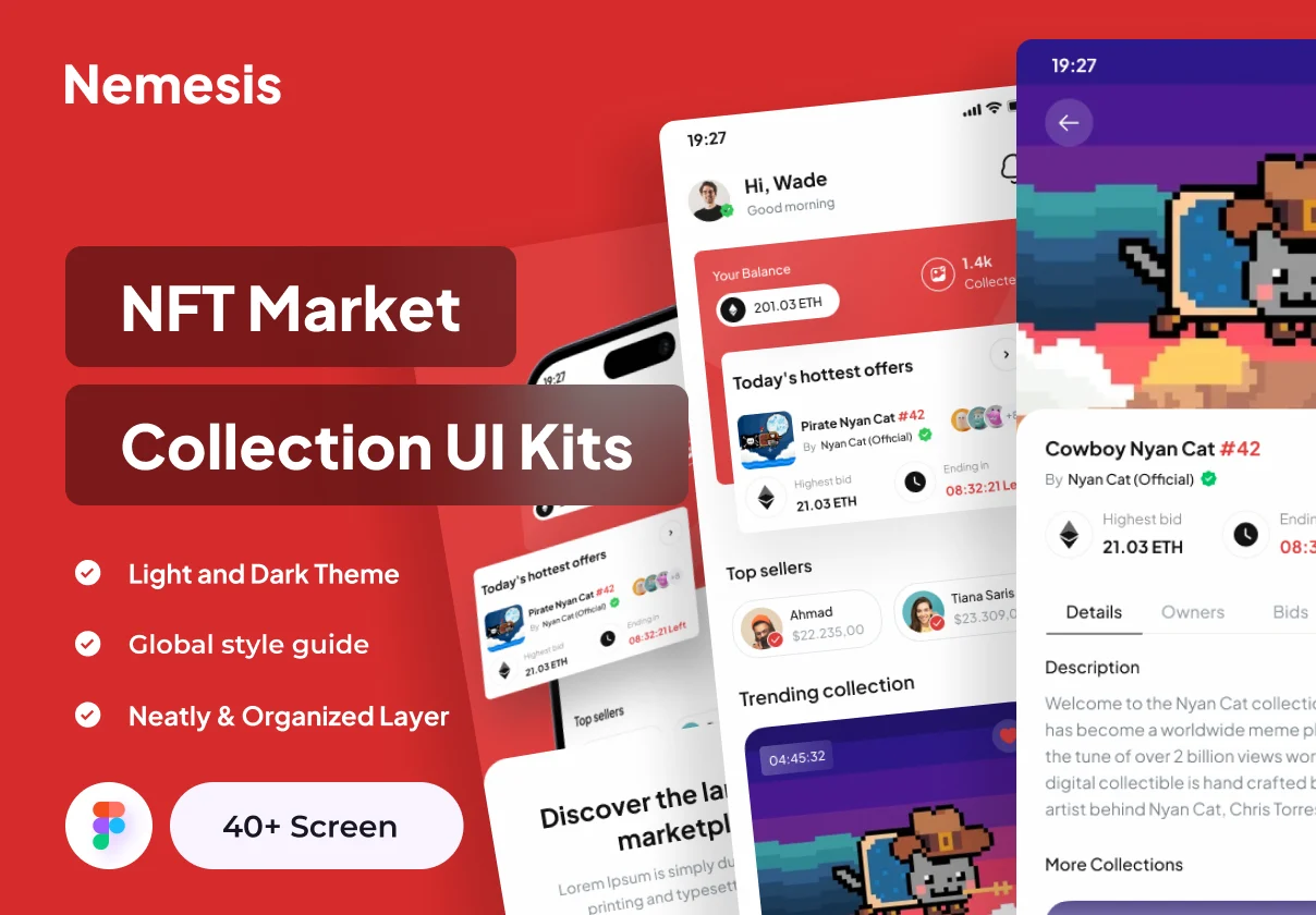[VIP] Nemesis: NFT Market Collection Apps UI Kits