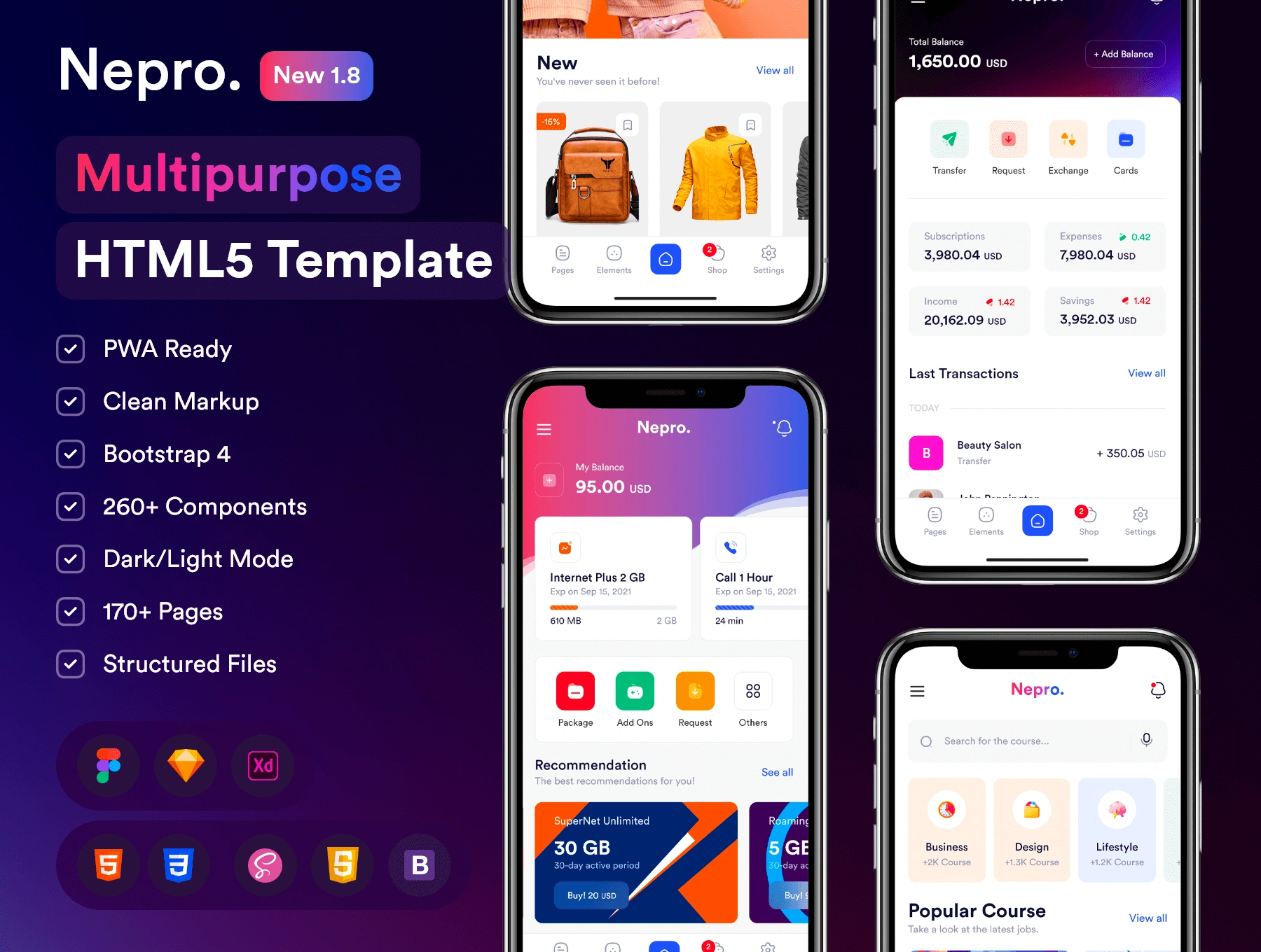 [VIP] Nepro: Multipurpose Mobile HTML5 Template