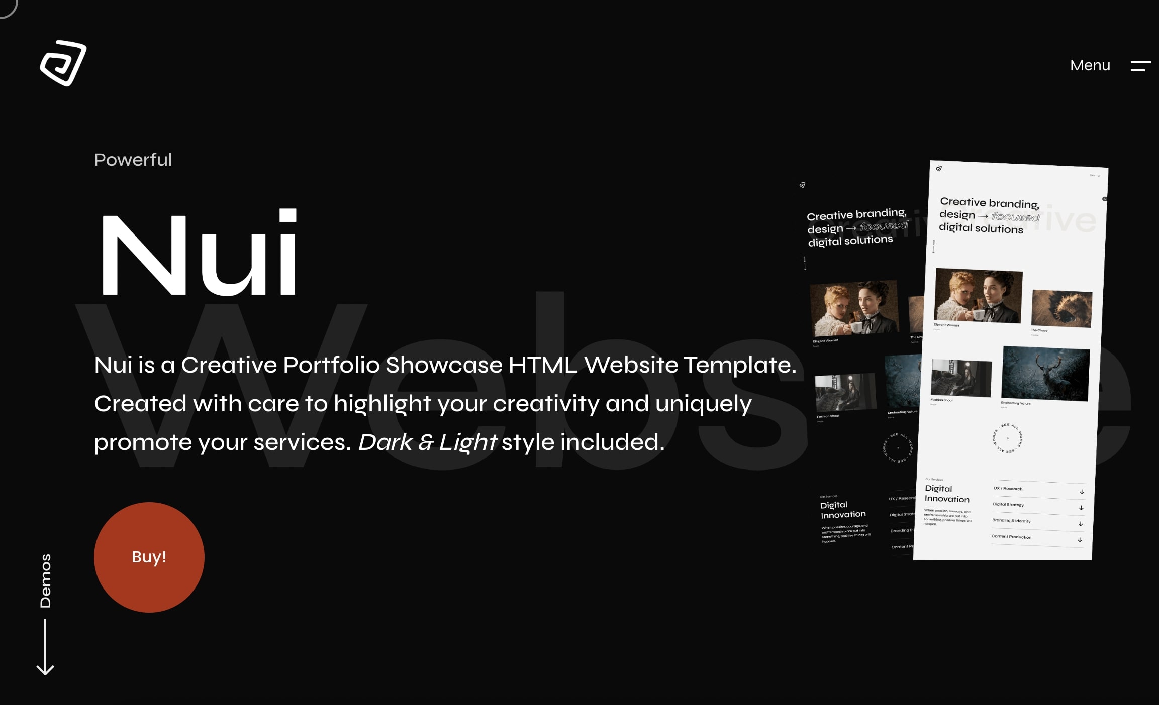 [VIP] Nui: Creative Portfolio Showcase HTML Website Template