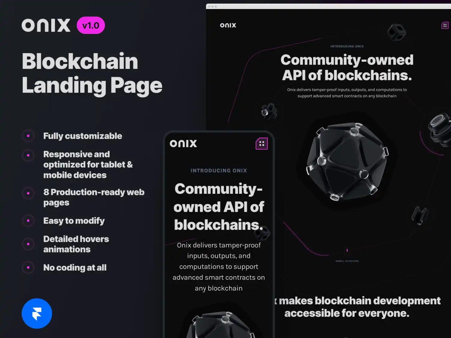 [VIP] Onix Blockchain Landing Page for Framer