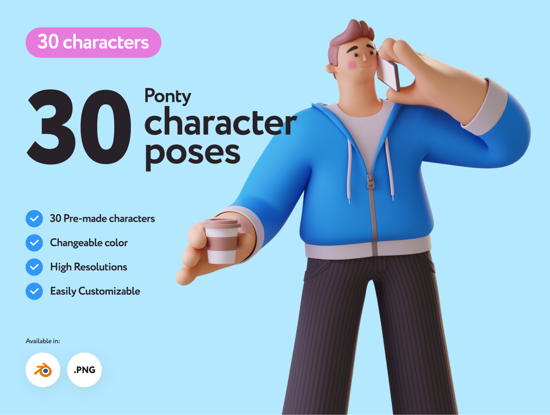[VIP] Ponty Student 3D Character Set