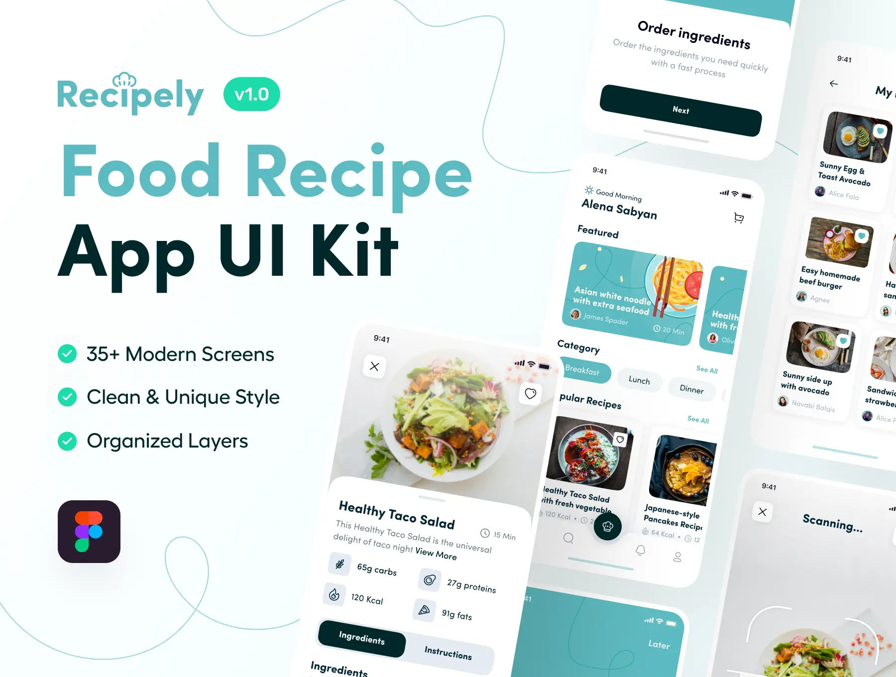 [VIP] Recipely: Food Recipe App UI Kit