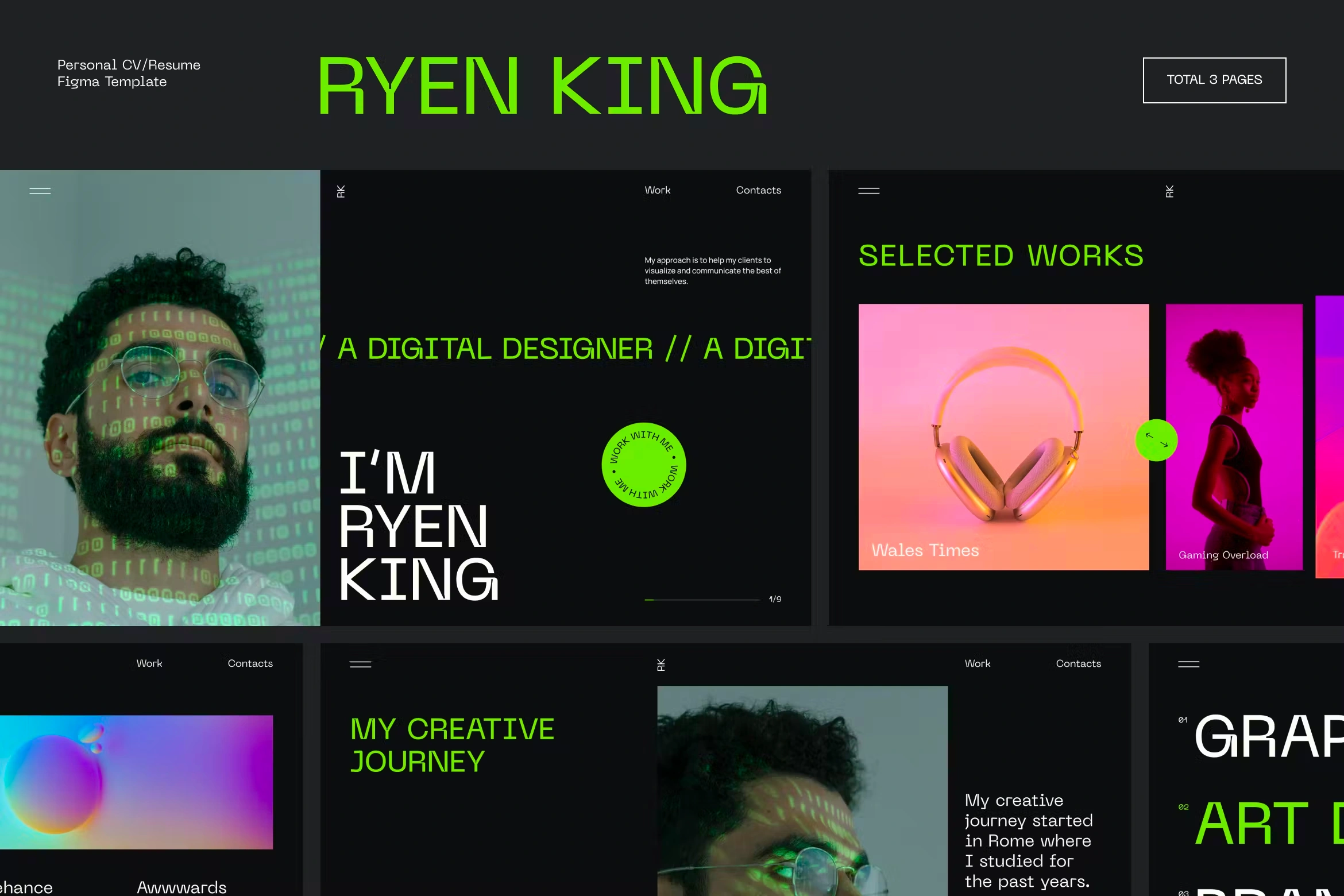 [VIP] Ryen King: Personal CV/Resume HTML+Figma