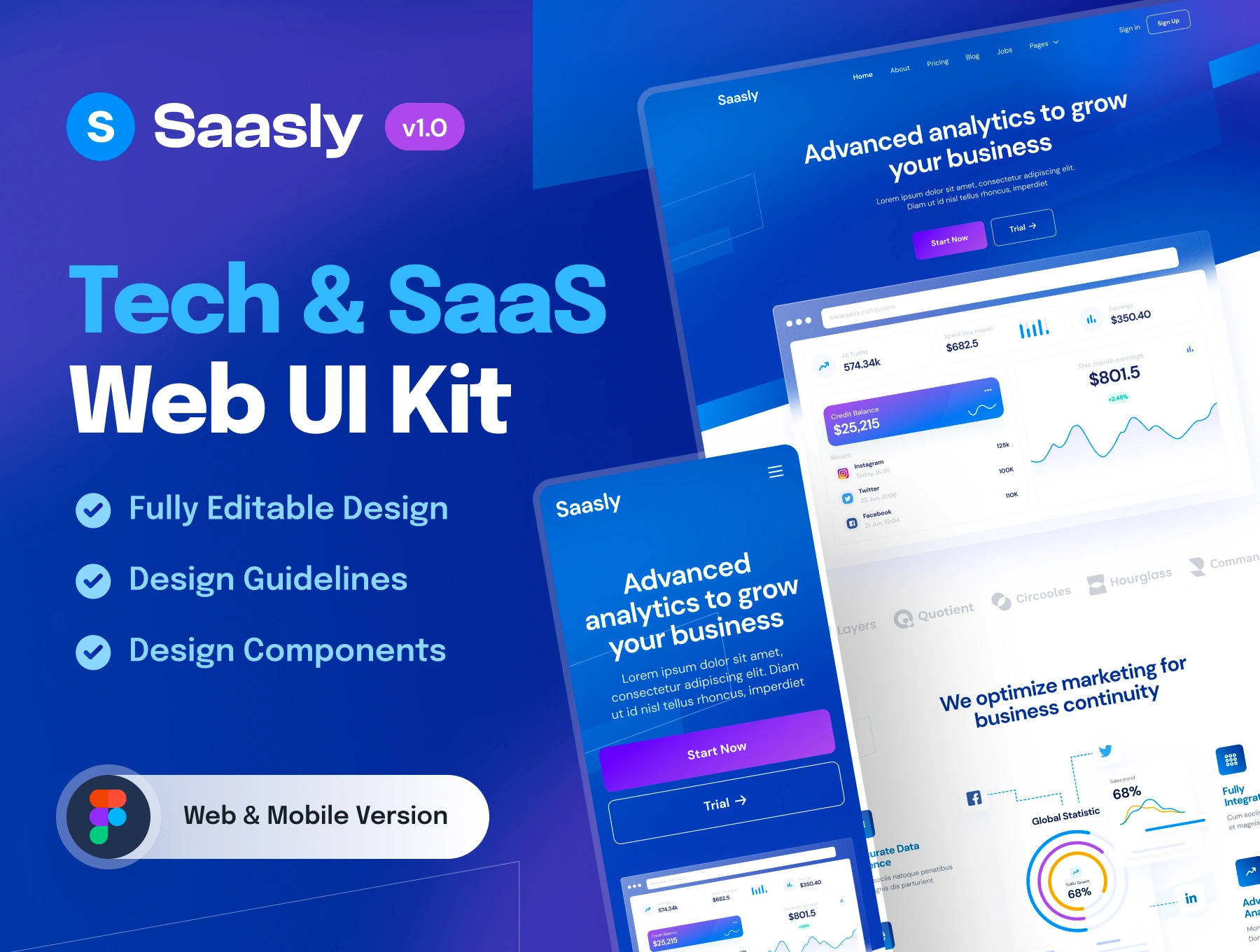 [VIP] Saasly: Tech & SaaS Website and Mobile UI Kit