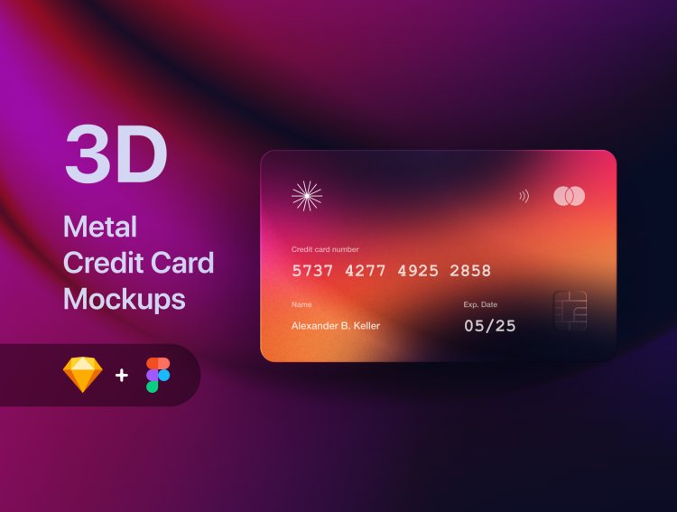 3D Metal Credit Card Mockups - Fintech & SaaS